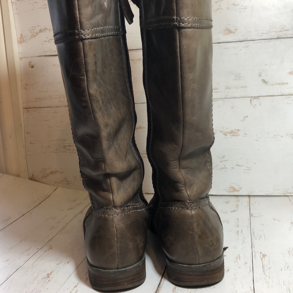 Fossil Distressed Leather Zippered Boot - image 2